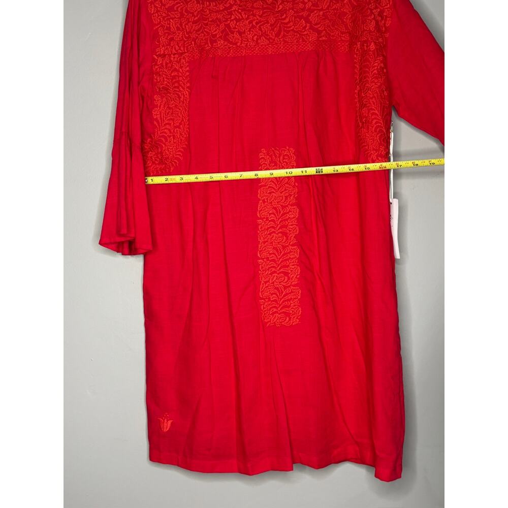 J.Marie Mexican Oaxacan Style Red Mini Dress Embroidered Women's S NWT - Picture 4 of 7